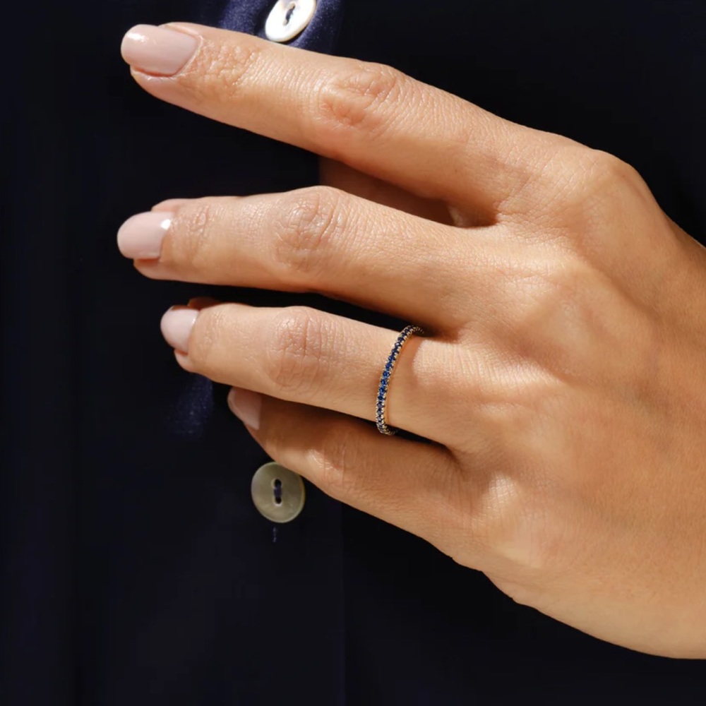 Eternate 14K yellow gold sapphire infinity ring